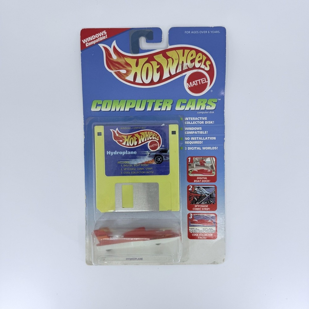 Vintage Hot Wheels Computer Cars Hydroplane‎ Disk 1996 Windows New Sealed